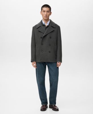 Men's Buttons Wool Double-Breasted Coat