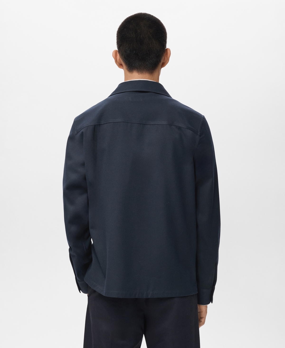 Mango Regular Fit Overshirt In Blue