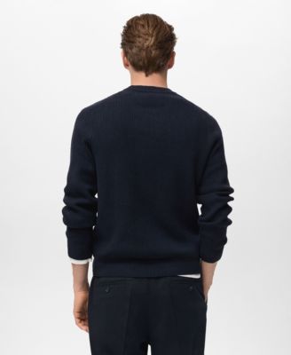 Men's Ribbed Wool-Blend Sweater