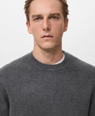 Men's Ribbed Wool-Blend Sweater