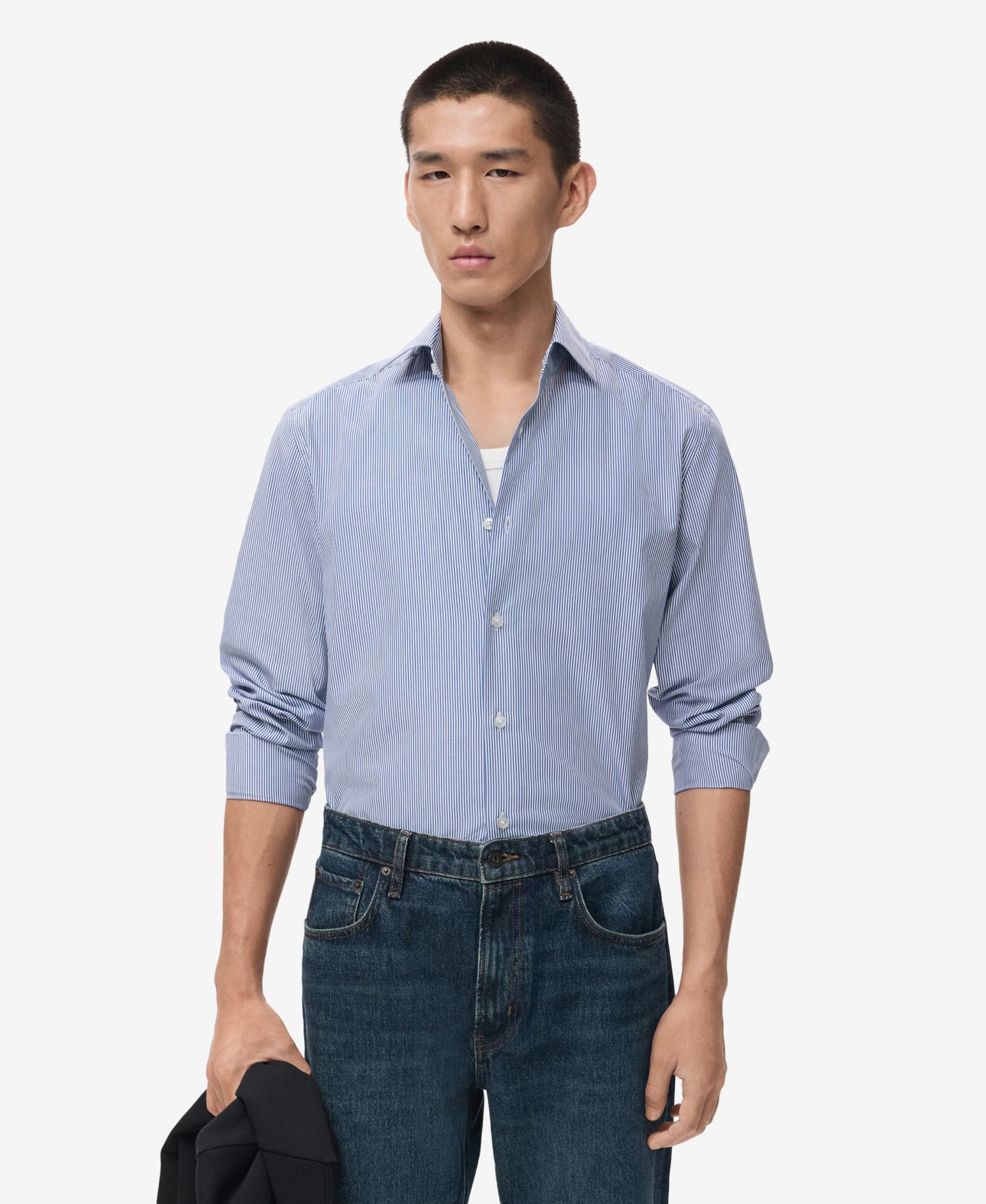 Men's Cotton Striped Slim-Fit Shirt
