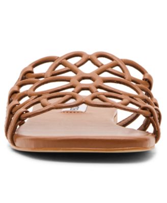 Women's Lotus Slide Square-Toe Flat Sandals