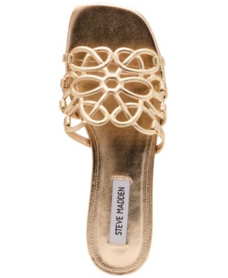 Women's Lotus Slide Square-Toe Flat Sandals