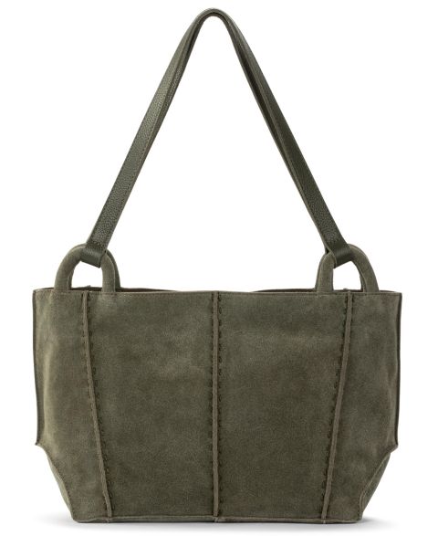 Женская сумка The Sak Los Feliz Leather Zipper Satchel, цвет: Мох замшевый