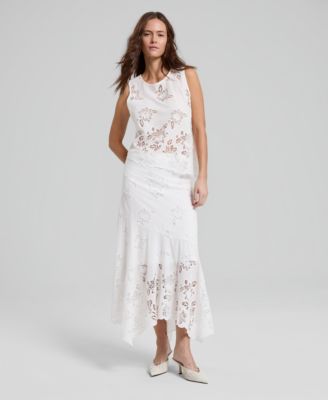 Women's Cotton Eyelet Asymmetric Top, Macy's Exclusive