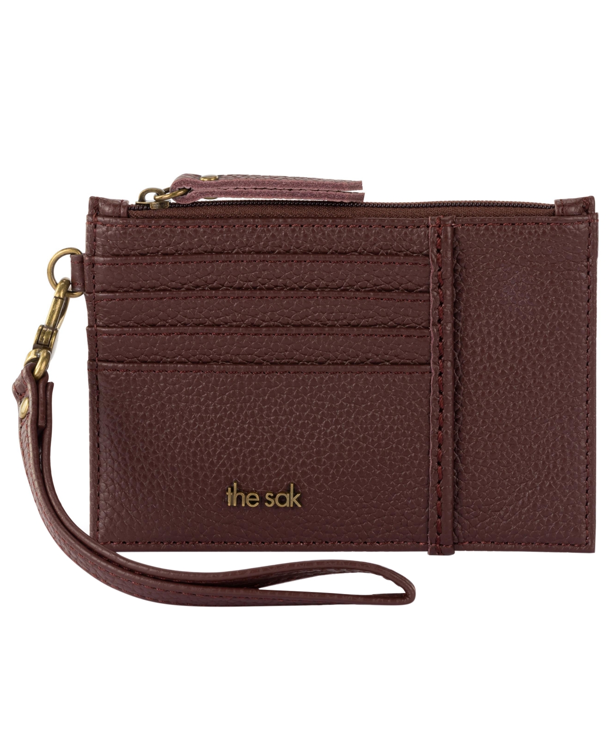 The Sak Card Case Zipper Wallet In Brown