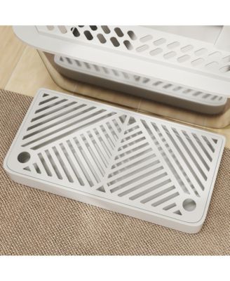 Stainless Steel Litter Box, High Sided Anti-Urine Leakage Non-Sticky