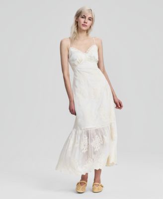 Women's Embroidered Ruffle-Tiered Maxi Dress, Macy's Exclusive