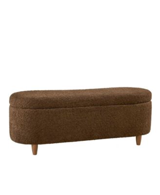 Bailey 48"W Boucl&eacute; Flip Top Storage Bench