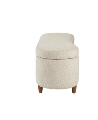 Bailey 48"W Boucl&eacute; Flip Top Storage Bench