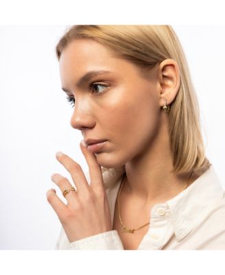 Sterling Silver Pave Jewelled Safety Pin Ring