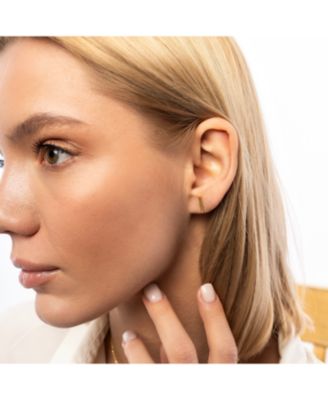 Bar Stud Plain Earrings Sterling Silver