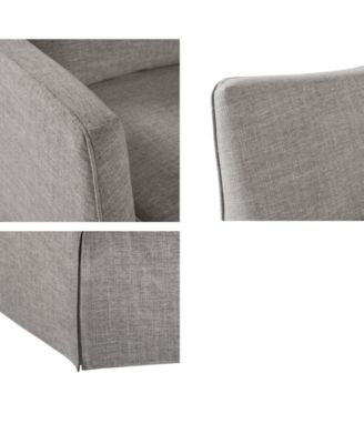 London 28"W Upholstered Skirted Swivel Armchair with Lumbar Pillow