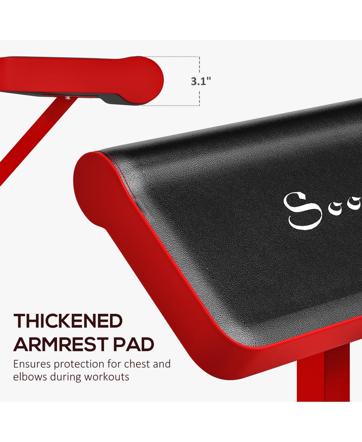 Soozier Preacher Curl Bench, Adjustable Bench for Home Gym,