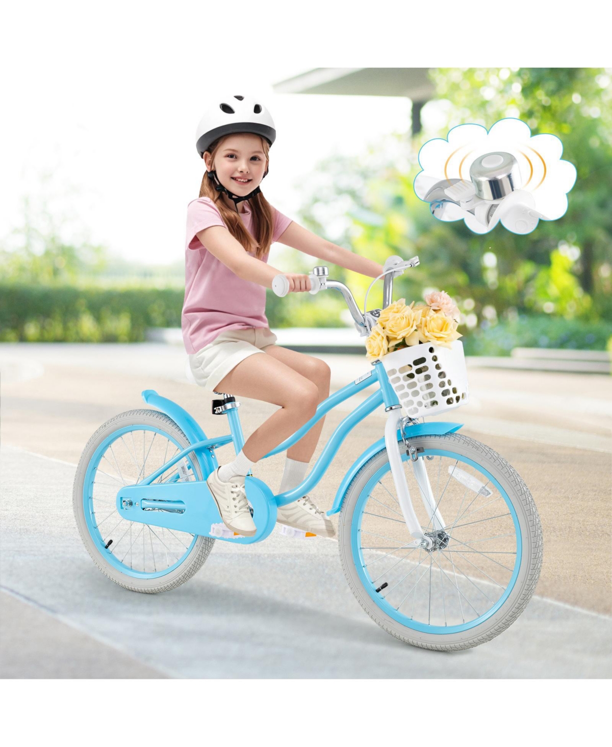 Sugift Kids Bike with Basket, Adjustable Seat & Training Wheels