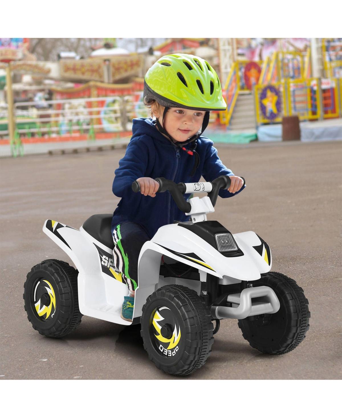 Sugift 6V Kids Electric Atv 4 Wheels Ride-On Toy-White