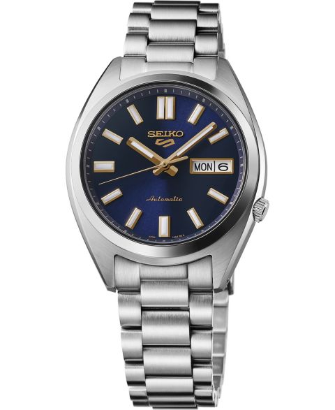 Мужские часы Seiko 5 Sports Silver Stainless Steel Bracelet Watch, 37.4mm