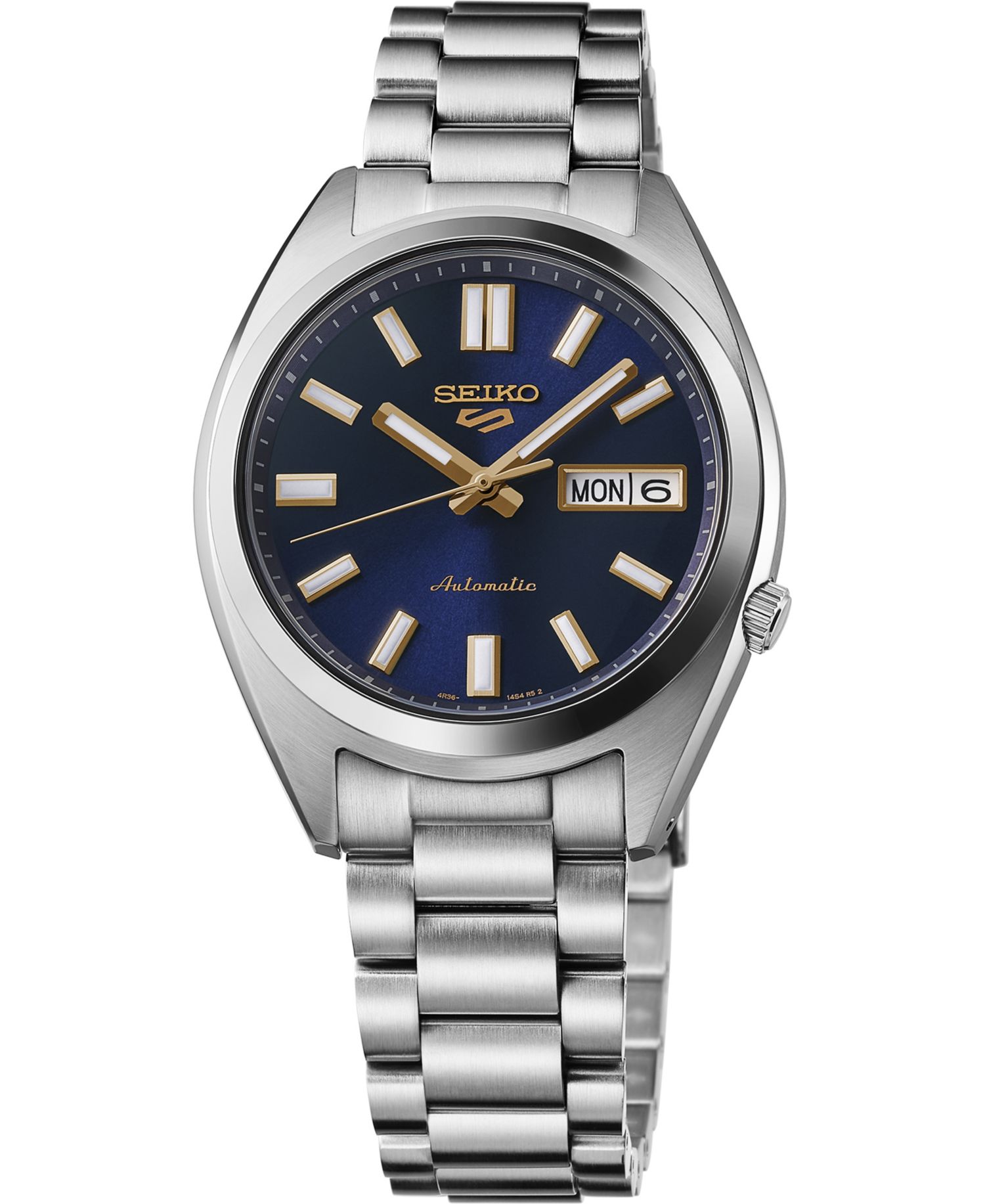Men's 5 Sports Silver Stainless Steel Bracelet Watch, 37.4mm