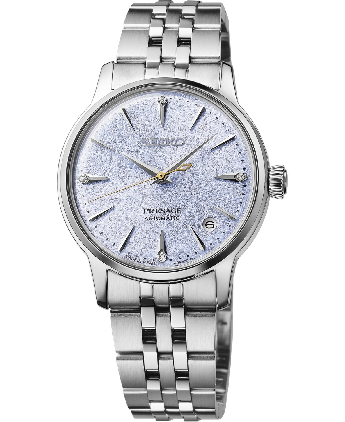 Seiko Women's Presage Cocktail Time Mid-size Stainless Steel Automatic Bracelet Watch, 34mm In Blue
