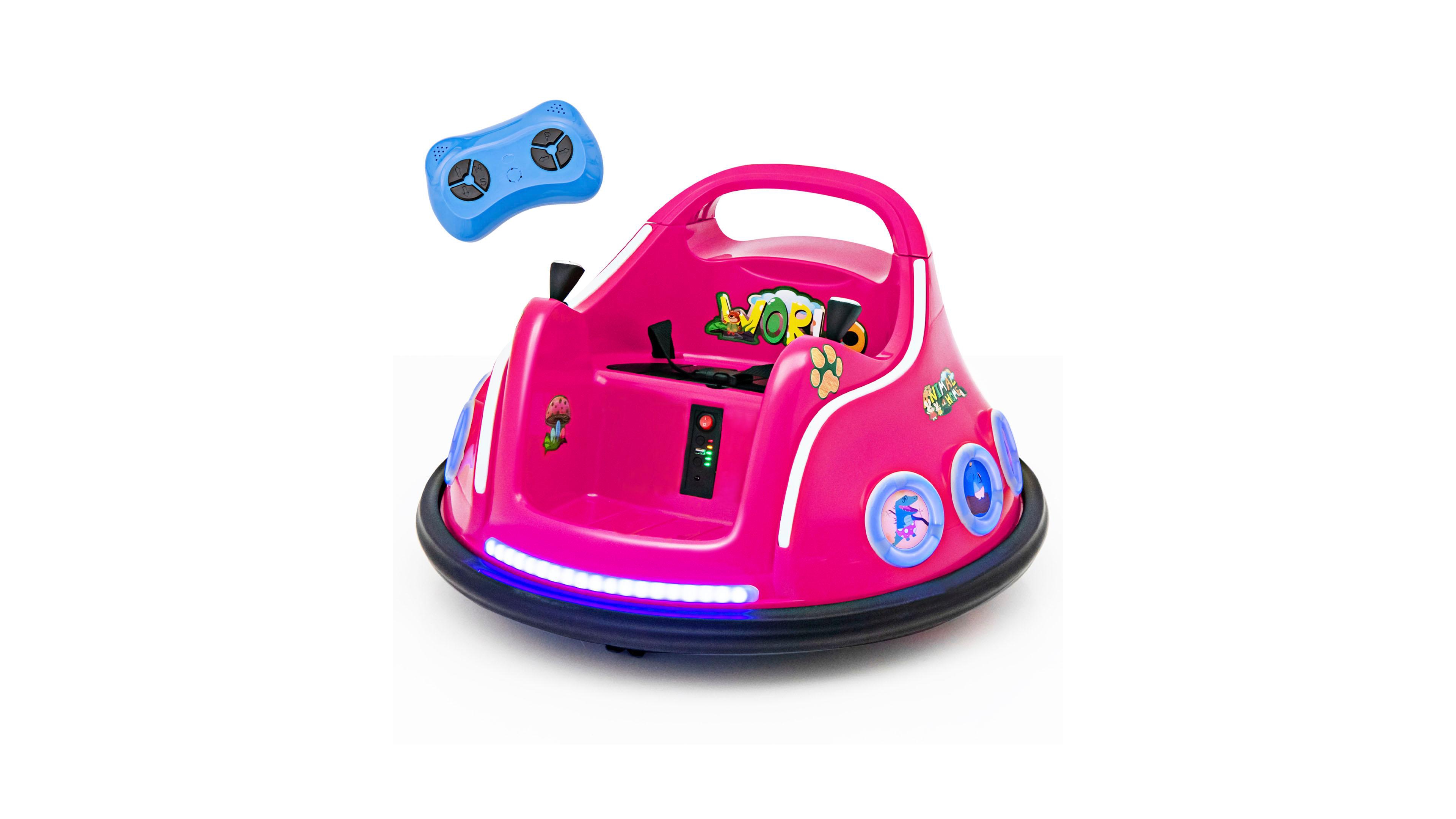 Sugift 12V Electric Remote Control 360-Degree Spin Ride-On Bumper Car, Ages 3+