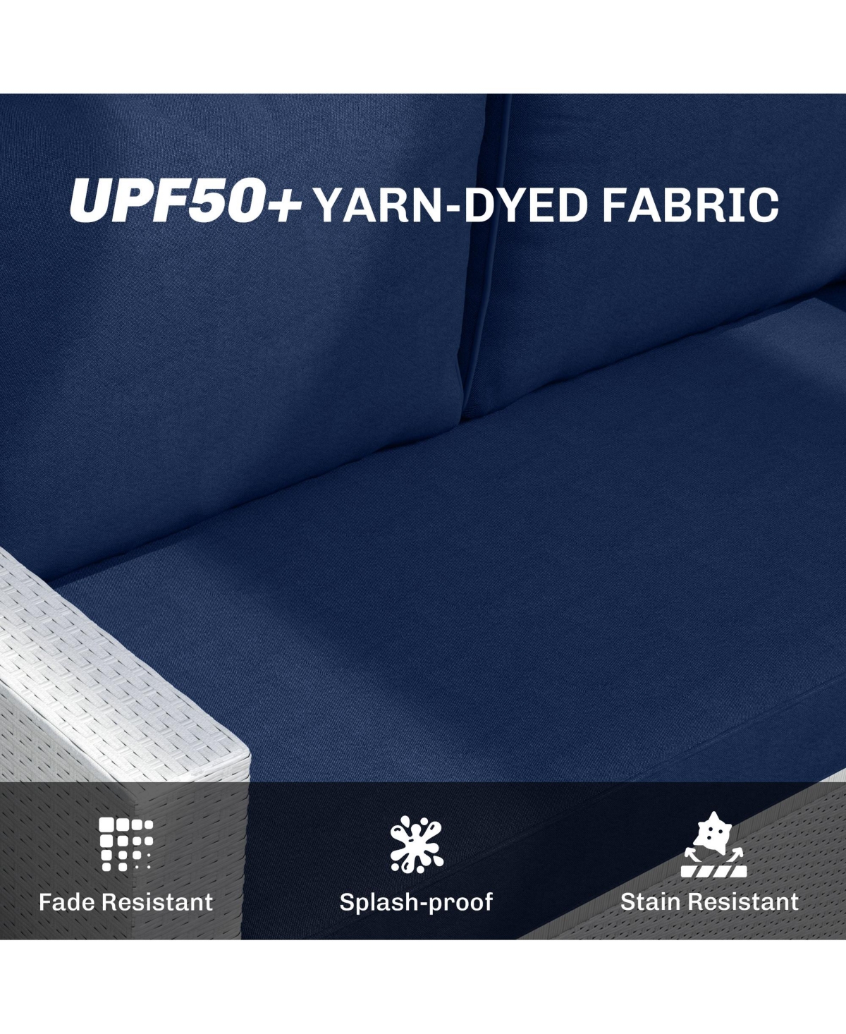 Outsunny 5 Patio Furniture Cushions Outdoor Loveseat