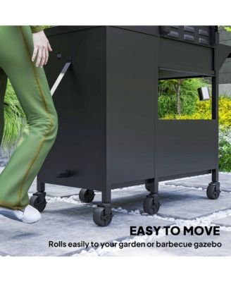 3 Burner Gas Grill with Side Burner and Shelves, Propane BBQ Grill