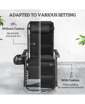 Zero Gravity Lounge Chair Set Padded Outdoor Recliner Chair,