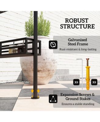 8' x 5' Grill Gazebo, 2-Tier Outdoor BBQ Gazebo, Dark