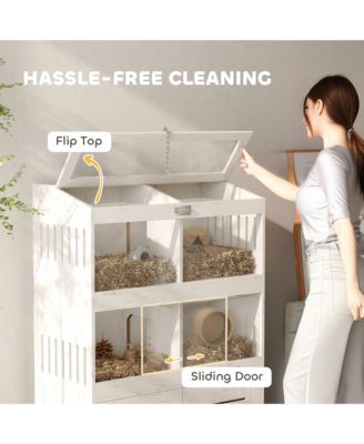 Large Hamster Cage for Multiple Small Pets with Storage Cabinet