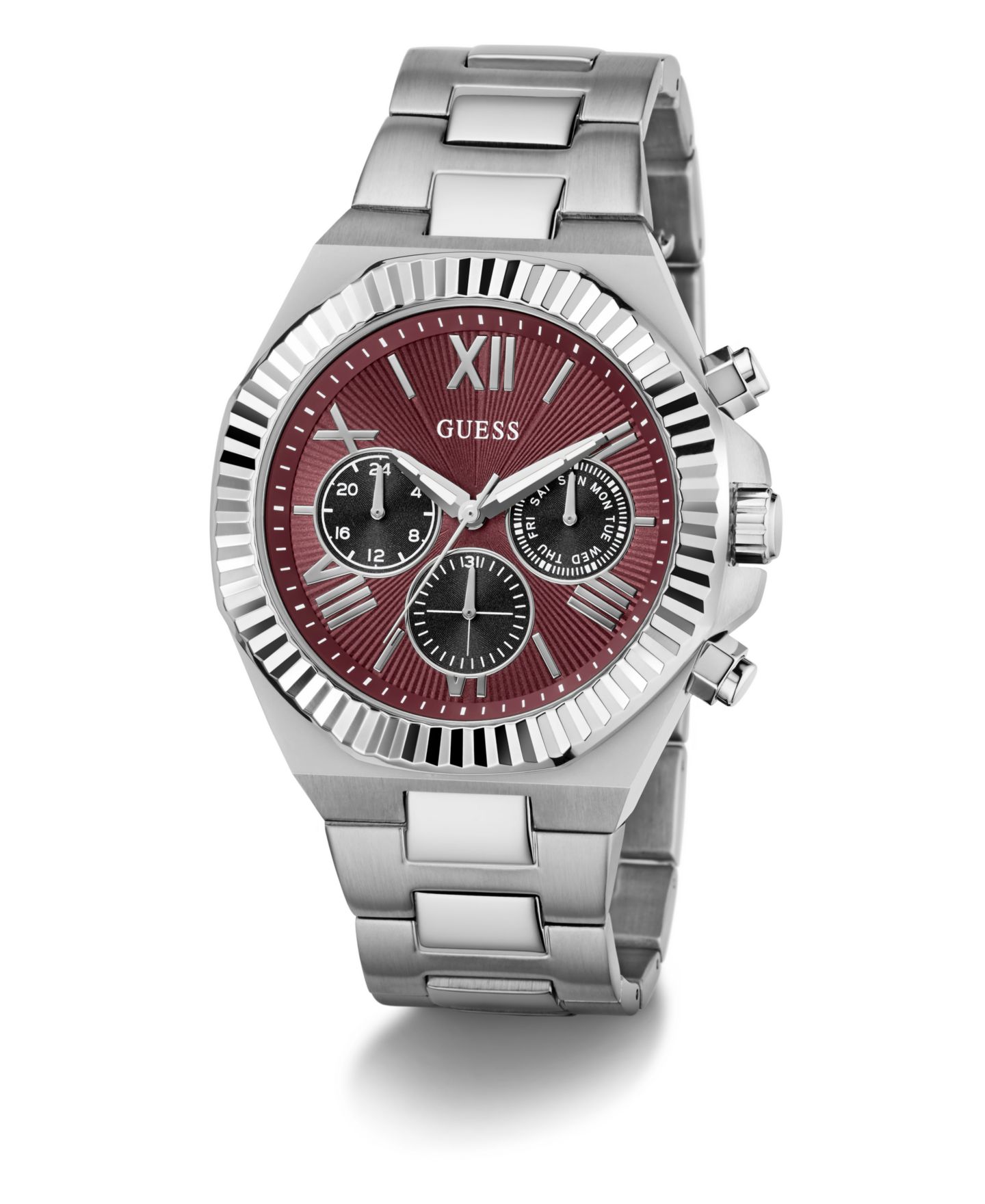 Мужские часы GUESS Silver-Tone Multi-Function Watch, 44mm — фото 5