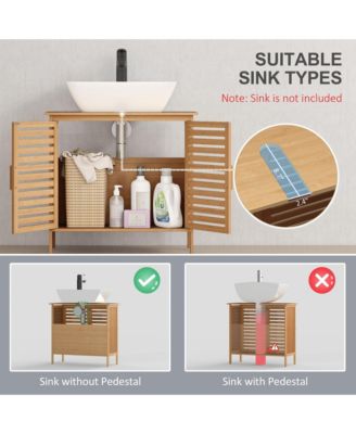 Bamboo Freestanding Under-Sink Bathroom Organizer Cabinet