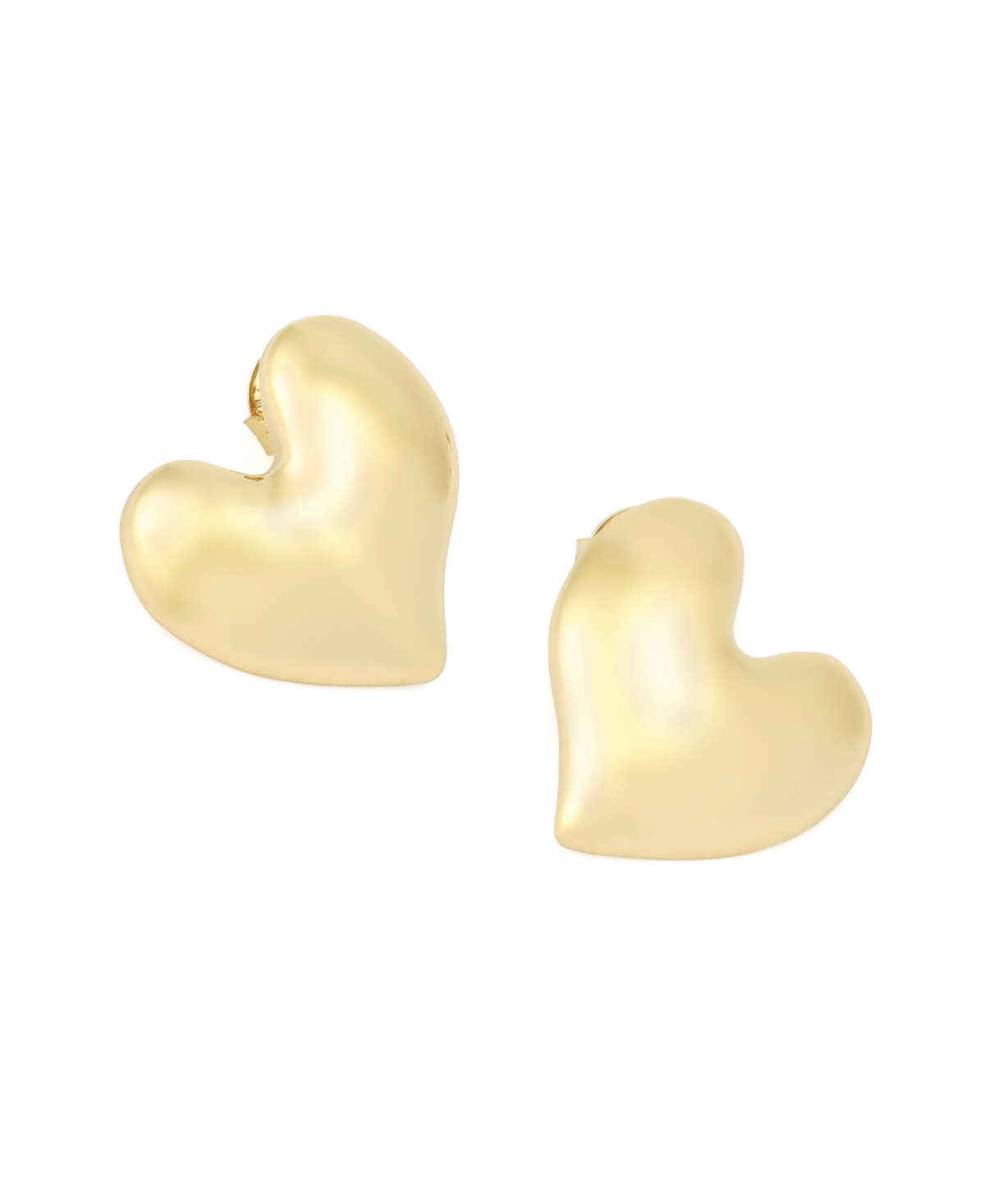 Robert Lee Morris Soho Gold Heart Button Earrings In Gold