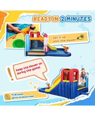 5 in 1 Inflatable Bounce House Water Slide with 550W Blower