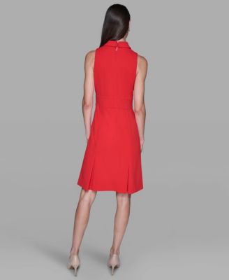 Women's Point Collar Sleeveless Dress