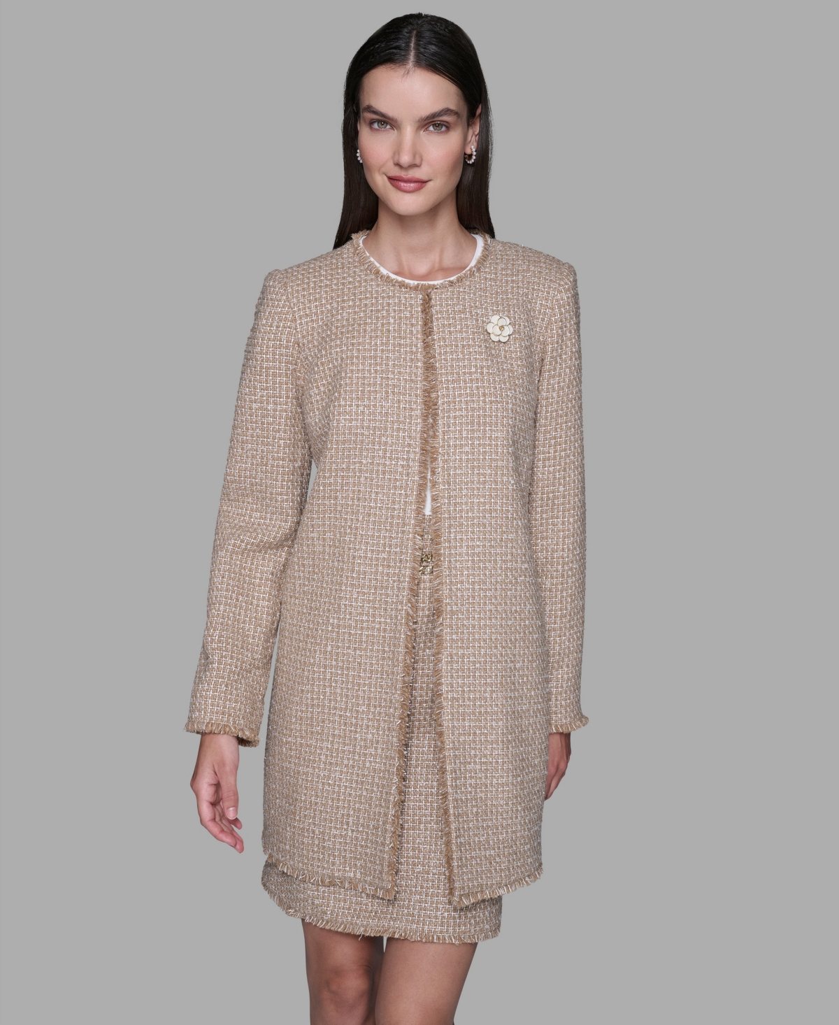 Karl Lagerfeld Paris Women's Open Front Duster Dress