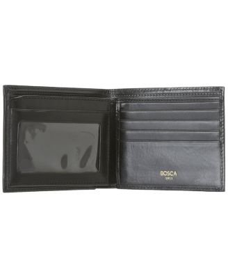 Men's Old Leather Continental ID Wallet, Black