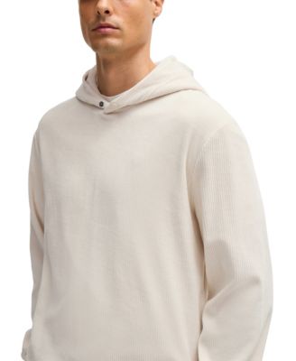 Men's Press-Stud Hood Cotton-Corduroy Hoodie