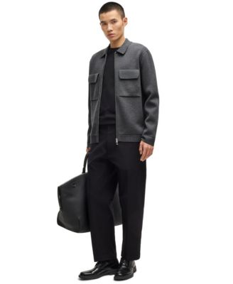 Men's Virgin Wool Zip-Up Regular-Fit Jacket