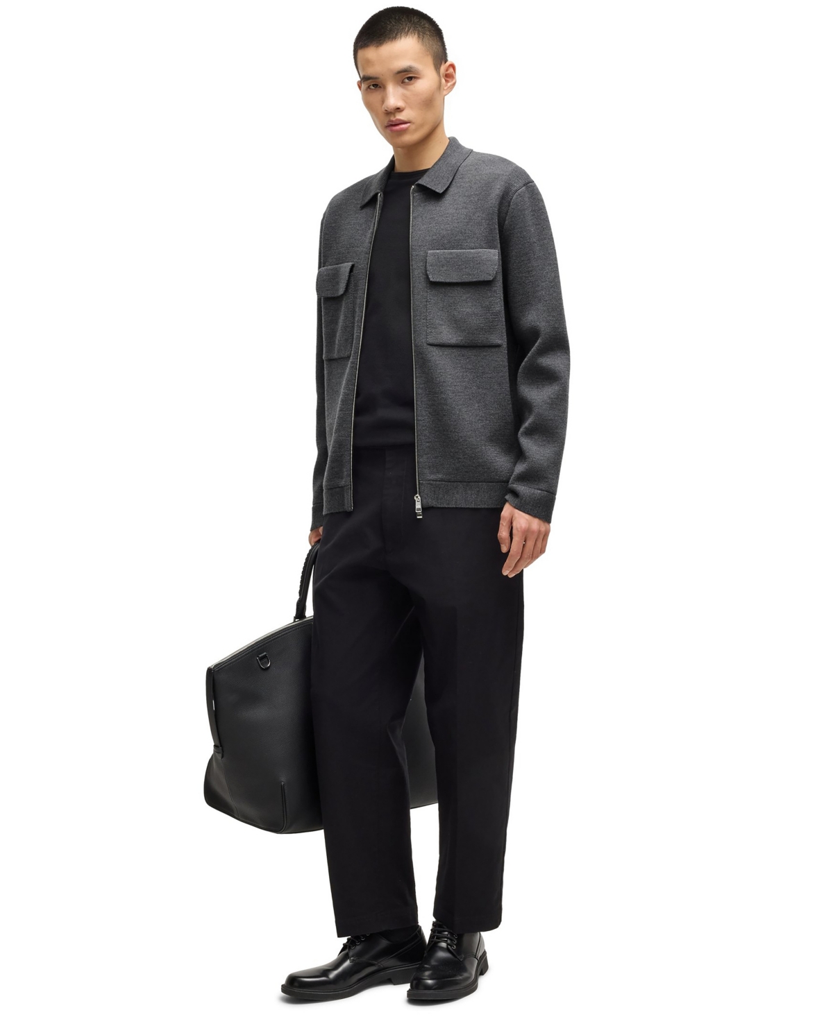 Boss by Hugo Men's Virgin Wool Zip-Up Regular-Fit Jacket