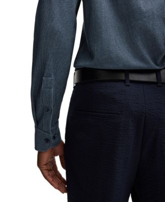 Men's Micro-Check Stretch Cotton Casual-Fit Shirt