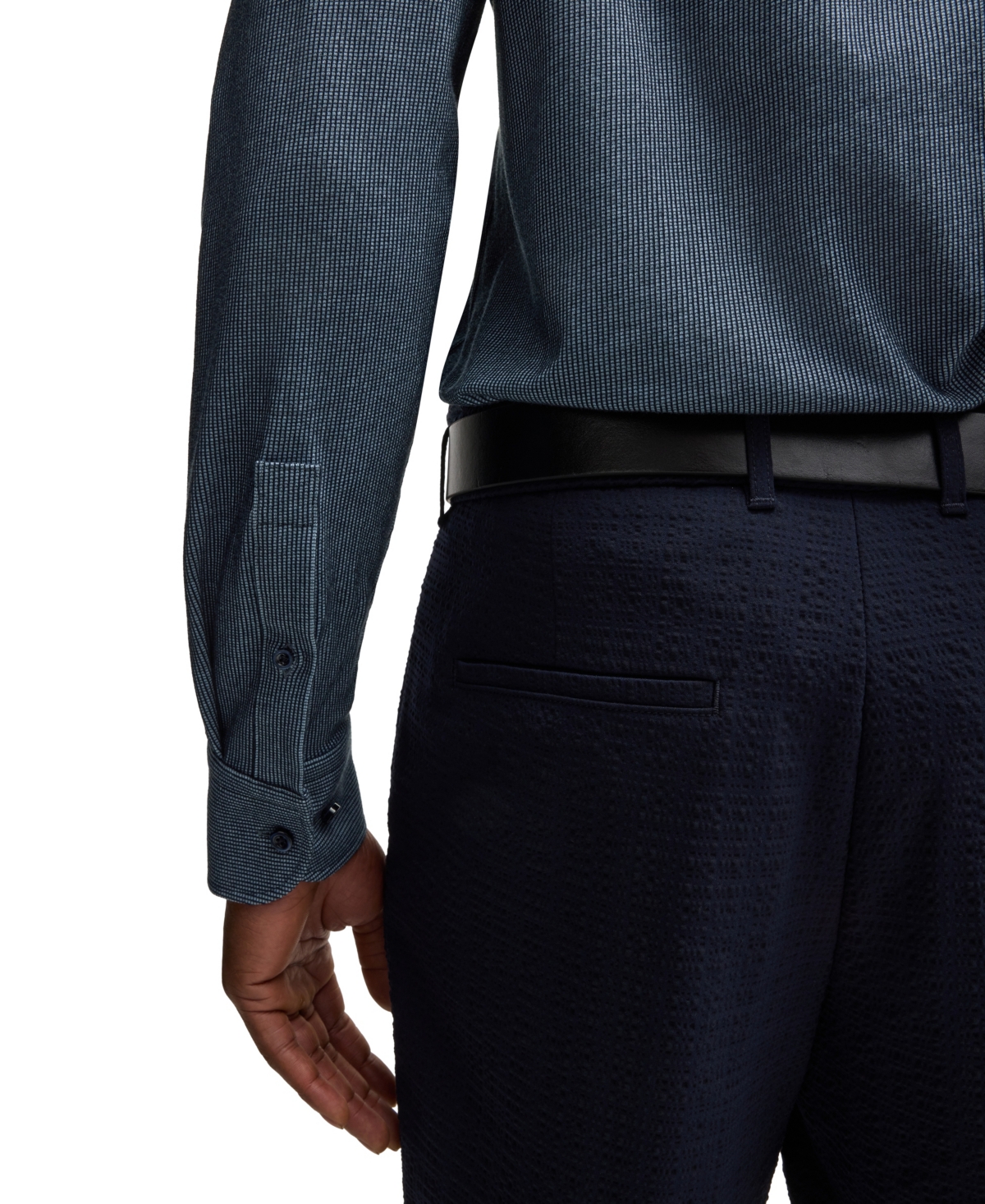 Boss by Hugo Men's Micro-Check Stretch Cotton Casual-Fit Shirt