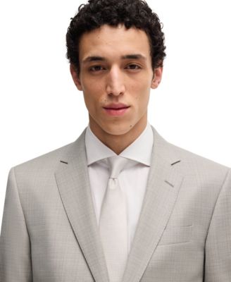 Men's Patterned Virgin Wool Slim-Fit Suit