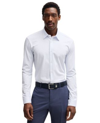 Hugo Boss - Men's Printed Cotton Blend Slim-Fit Dress Shirt
