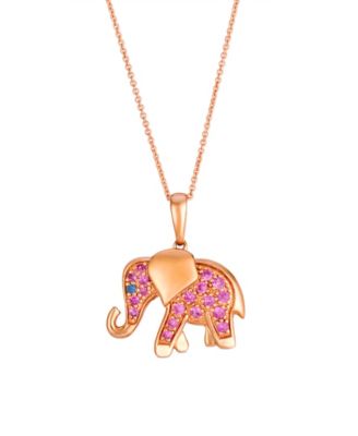 Le Vian - Sapphire (0.01 ct. t.w.) and Pink Sapphire (0.35 ct. t.w.) Pendant Necklace in 14K Strawberry Gold