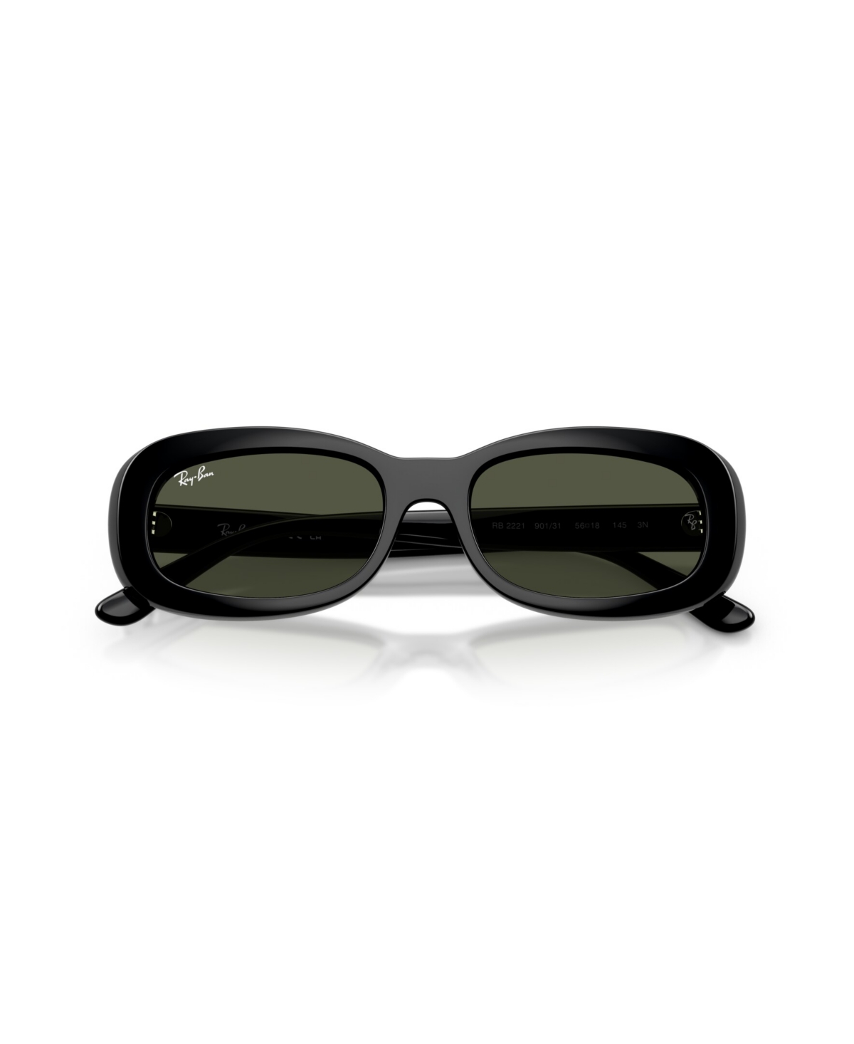 Ray Ban Women's Oval Sunglasses, Rb2221 In Black