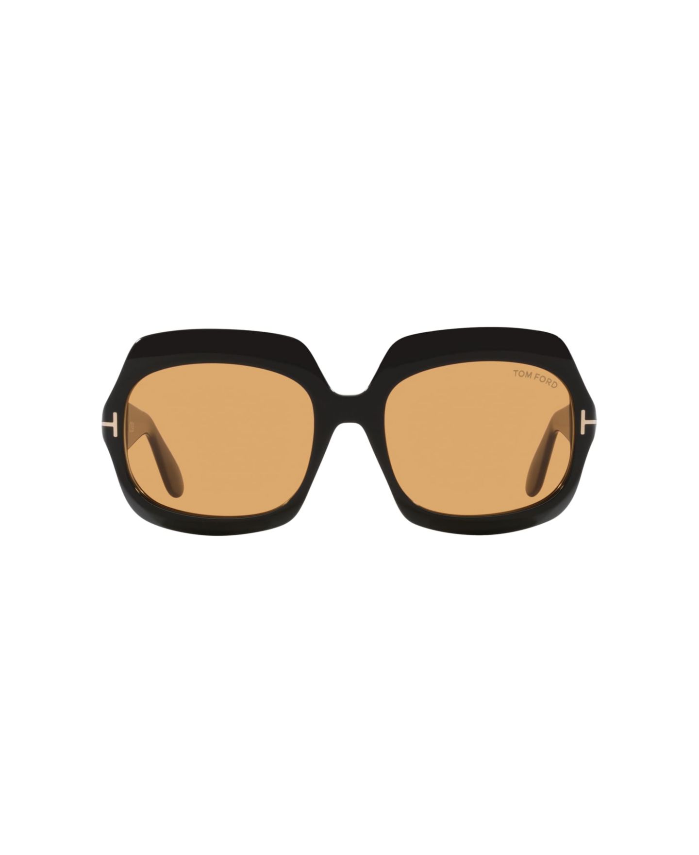 Женские солнцезащитные очки Tom Ford Geometric, Ren TR001878, цвет: Чёрный / Коричневый — фото 4