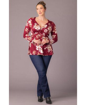 Plus Size Abigail Long Sleeve Twist Top