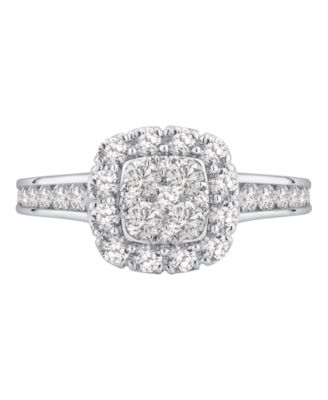 Diamond Square Cluster Ring (1-1/4 ct. t.w.) in 14k White Gold