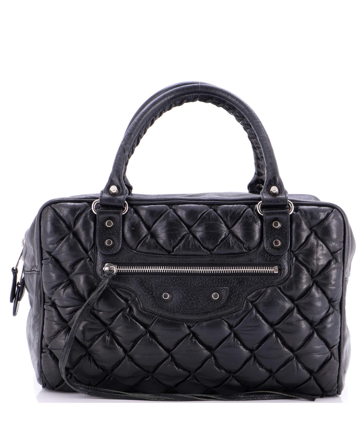 Pre-Owned Balenciaga Mm Matelasse Bag Leather