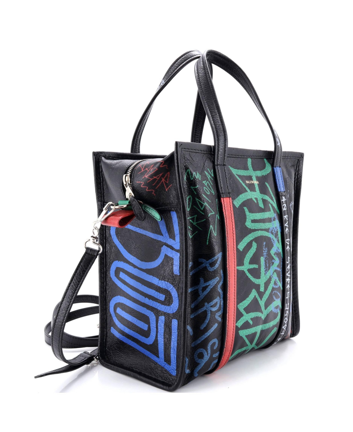 Pre-Owned Balenciaga Small Bazar Graffiti Convertible Tote Leather